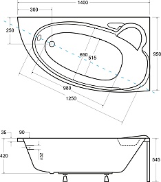 Besco Акриловая ванна Finezja Nova 140x95 R – фотография-5